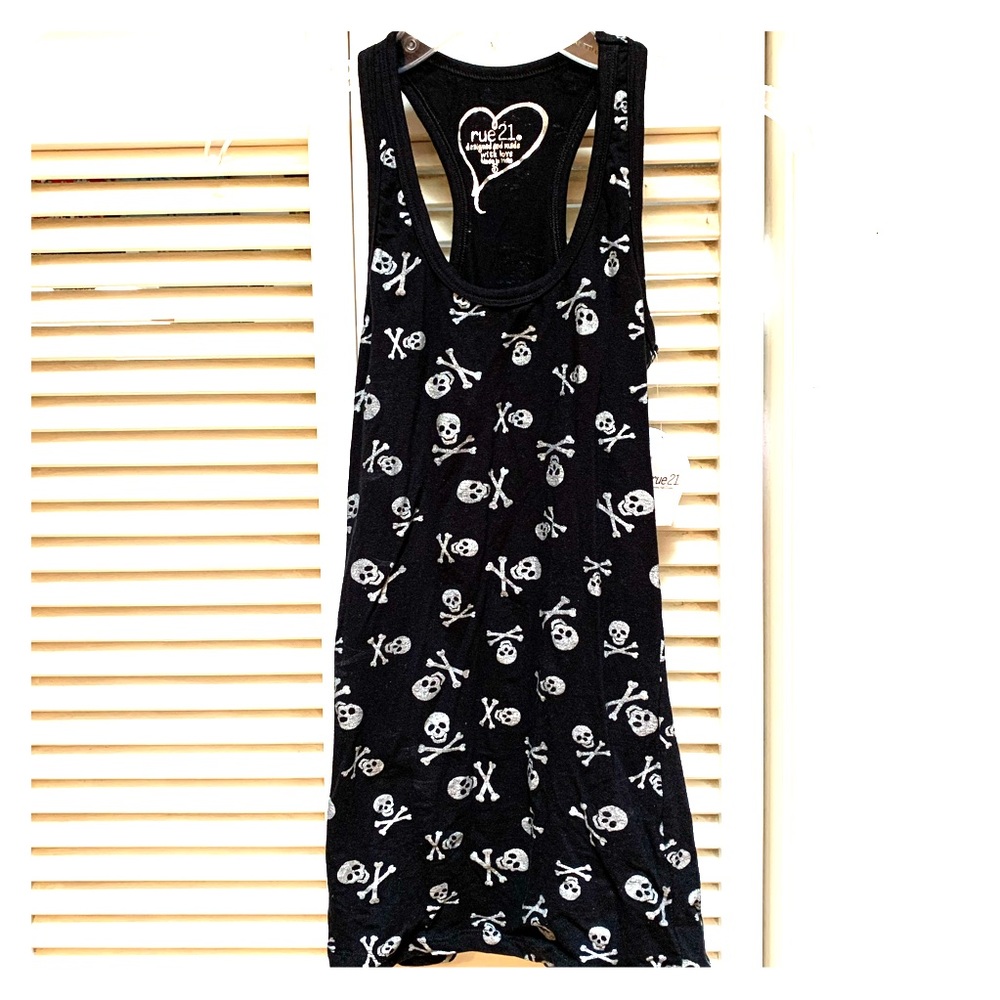 NEW! Rue 21 Skull Tank Top, Size Small